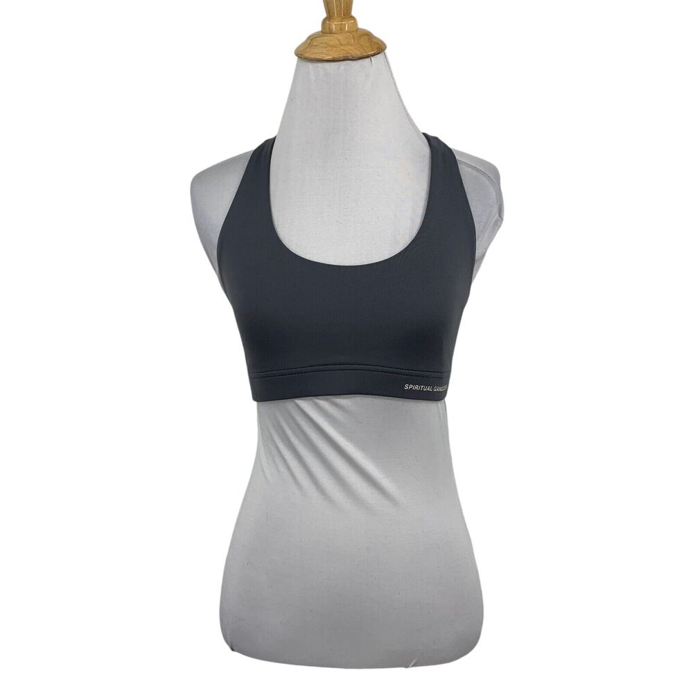 Spiritual Gangster Sports Bra Womens XS Extra Small Graphite Cutout Racerback